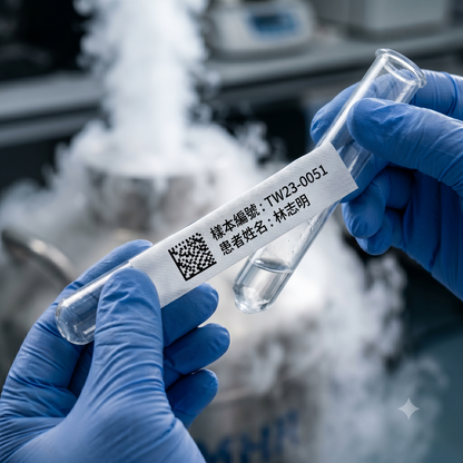 低溫液氮尼龍不乾膠標籤紙 | -196°C 至 120°C 試管專用標籤