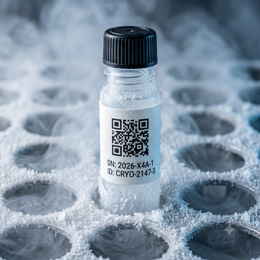 低溫液氮尼龍不乾膠標籤紙 | -196°C 至 120°C 試管專用標籤