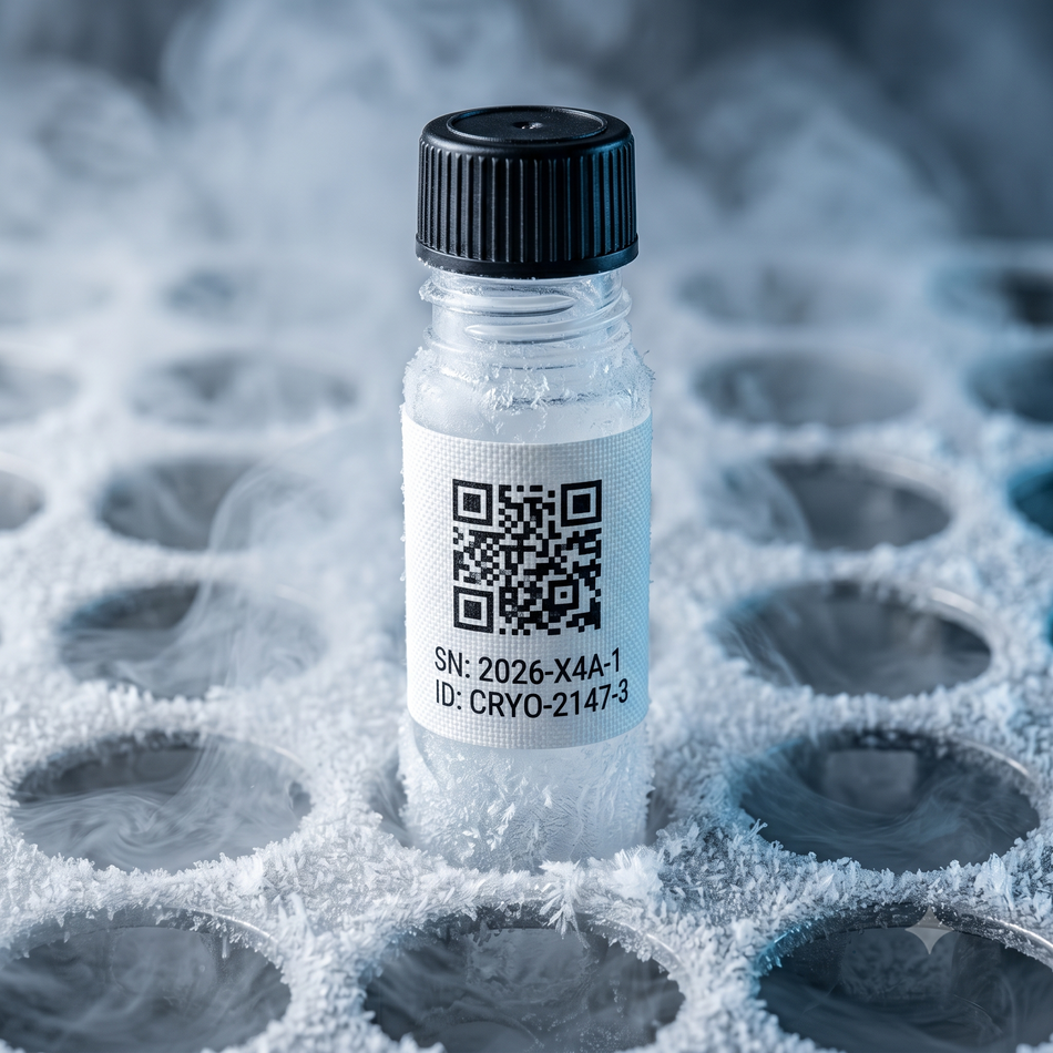 低溫液氮尼龍不乾膠標籤紙 | -196°C 至 120°C 試管專用標籤